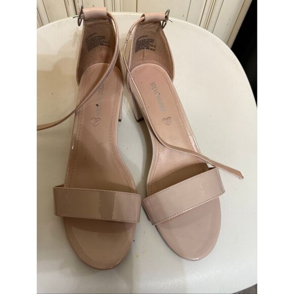 Steve Madden Women's Open Toe Ankle Strap Block Heel JCarrson Sandals Nude Sz 7 - Picture 2 of 14